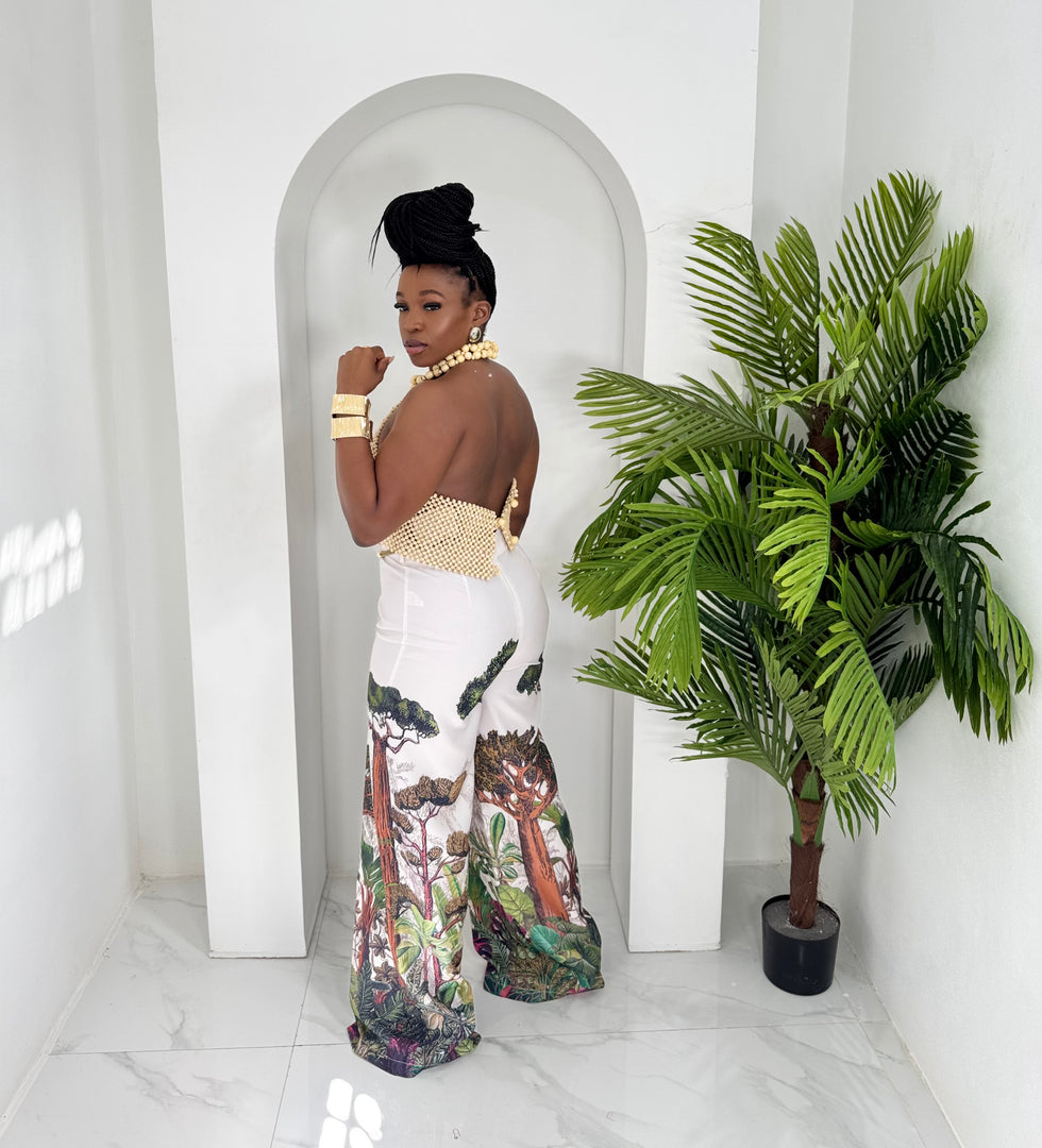 Commande' beaded top pants set