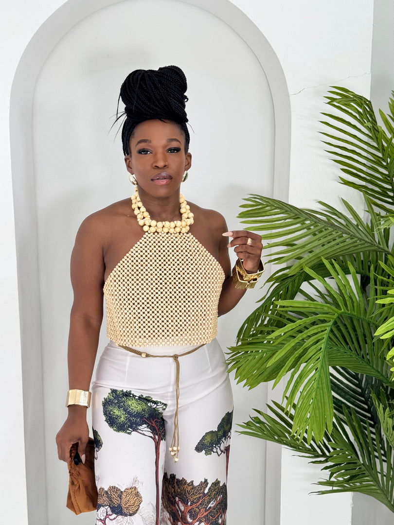 Commande' beaded top pants set