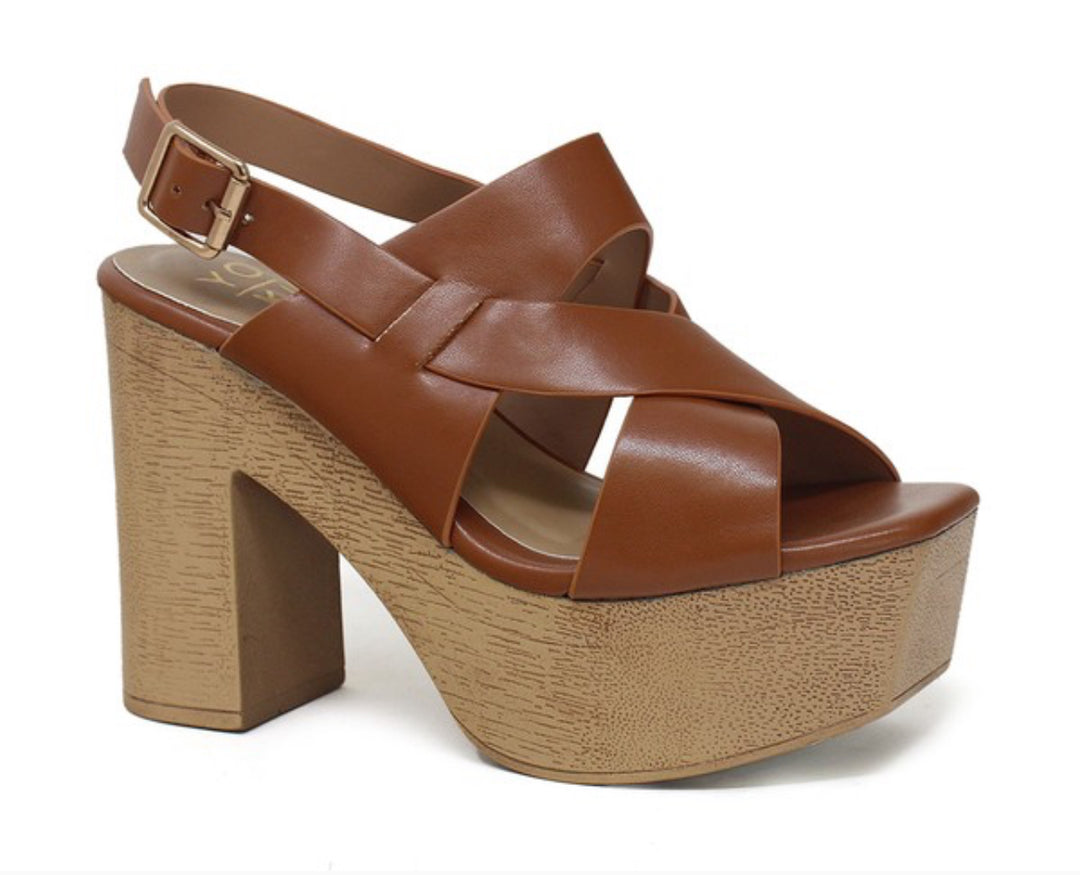 Luma brown platform block Wedge