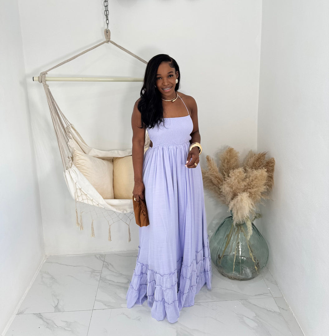 Solenne strappy back maxi dress