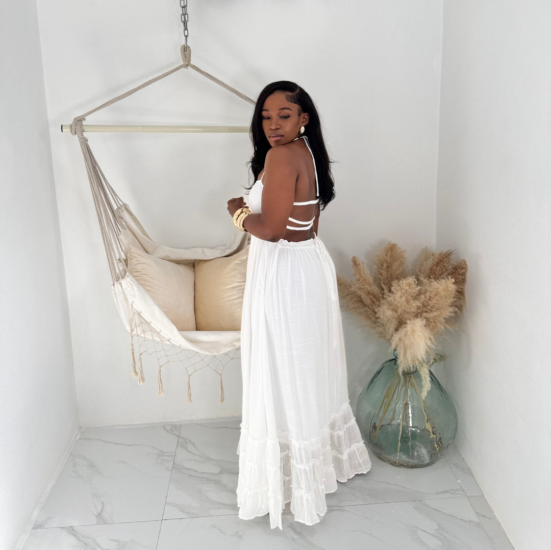 Solenne strappy back maxi dress