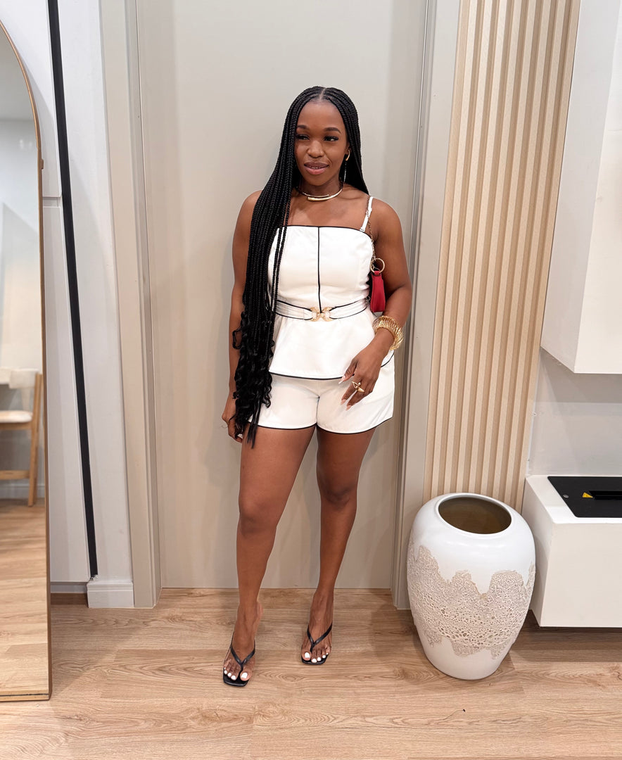 Pretty and Practical peplum shorts set