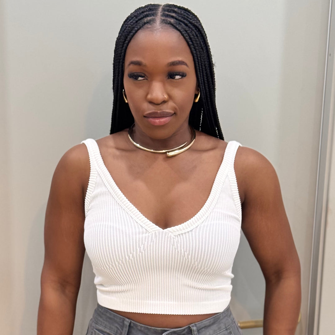 Clean lines ribbed basic top