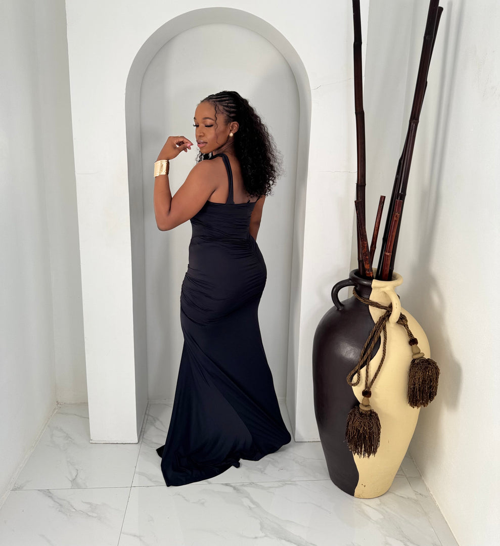 Main Character draped maxi dress