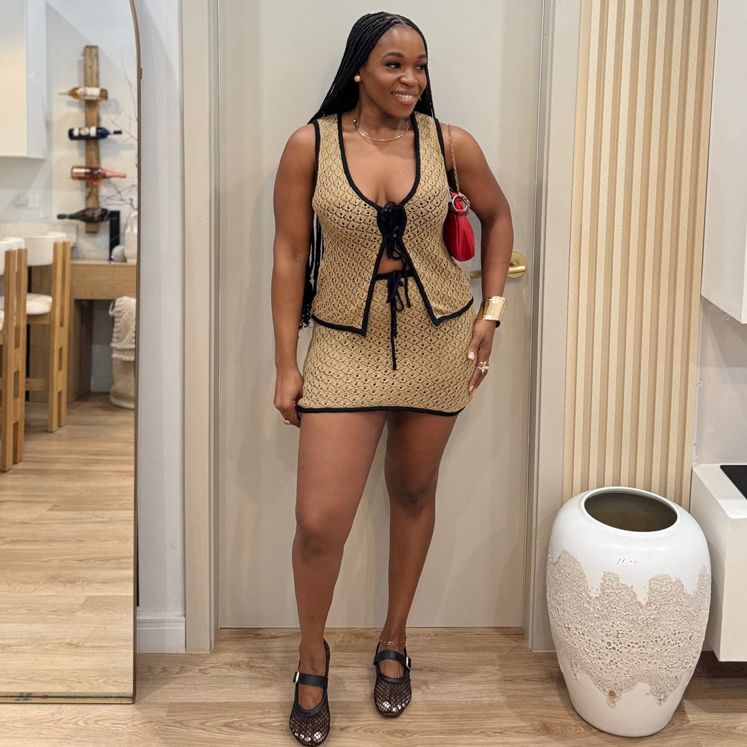 The Beach Club co ord skirt set