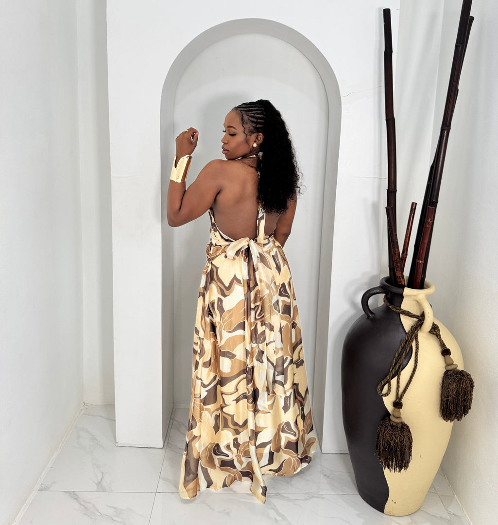 Island flow printed alter maxi dress