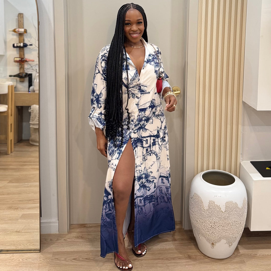 Summer in Greece printed dress