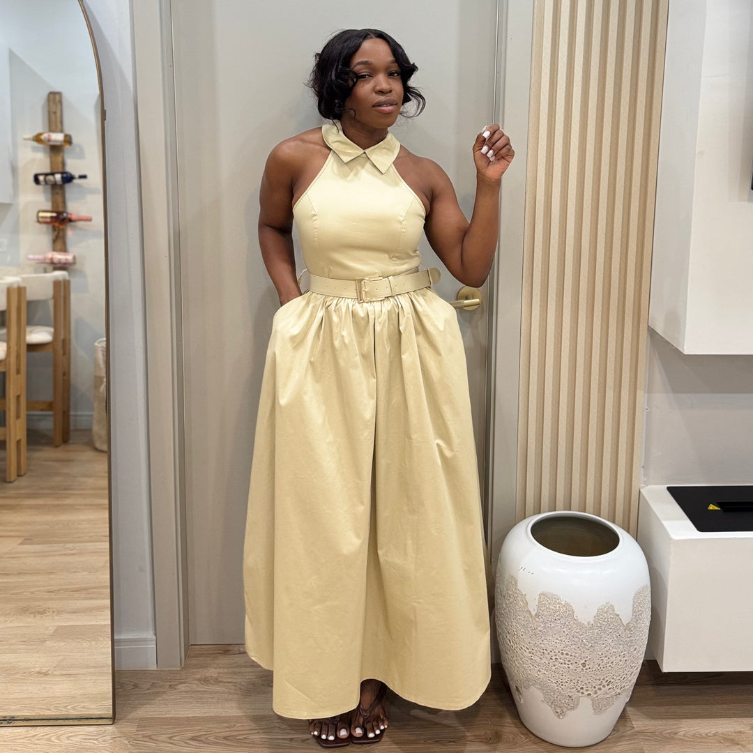 Chelsea belted midi dress