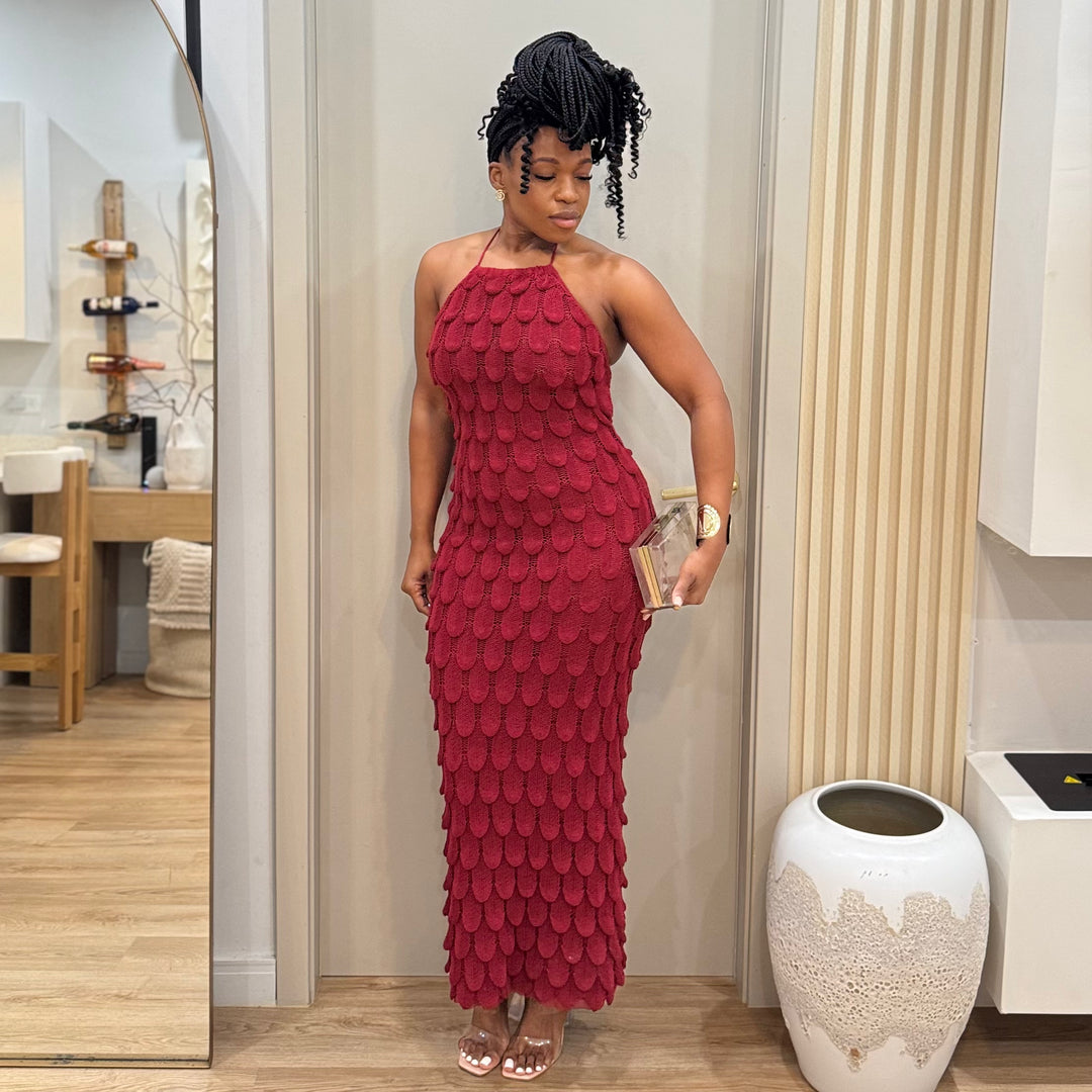 Nola textured midi dress