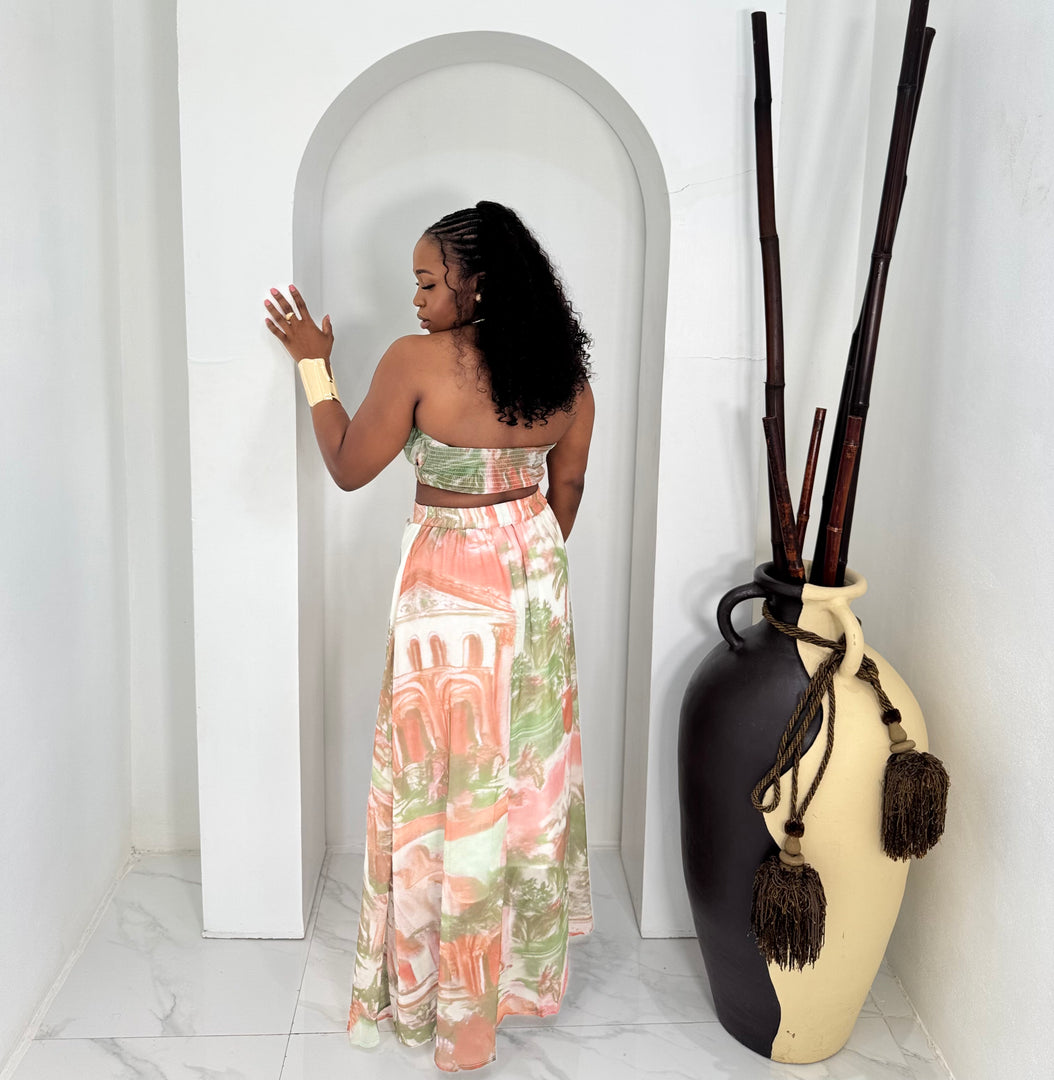 Gardena 2 piece printed skirt set