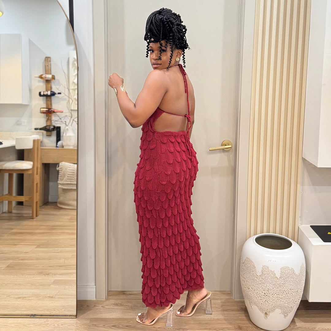 Nola textured midi dress