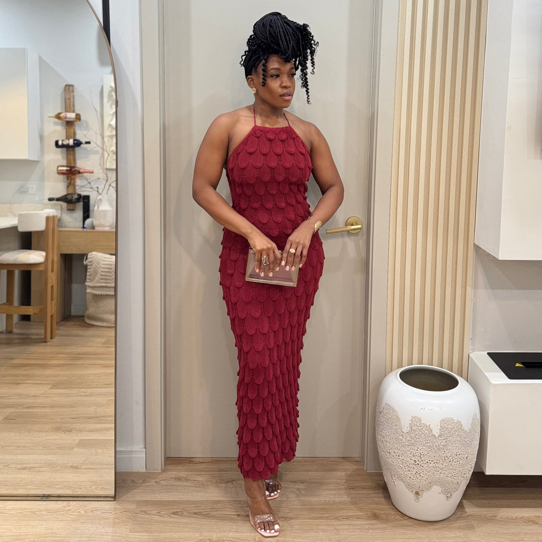 Nola textured midi dress