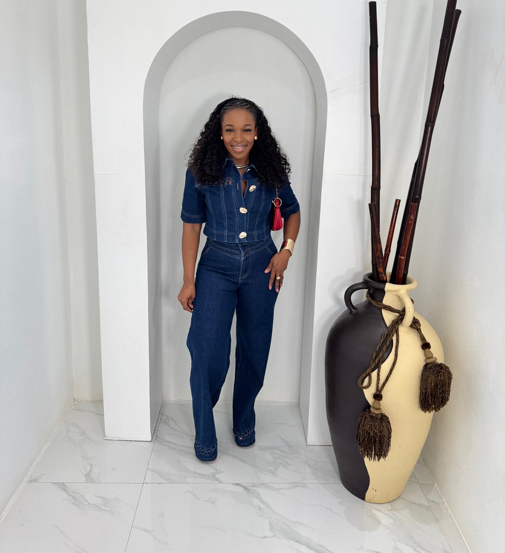 Cote bleu denim pants set