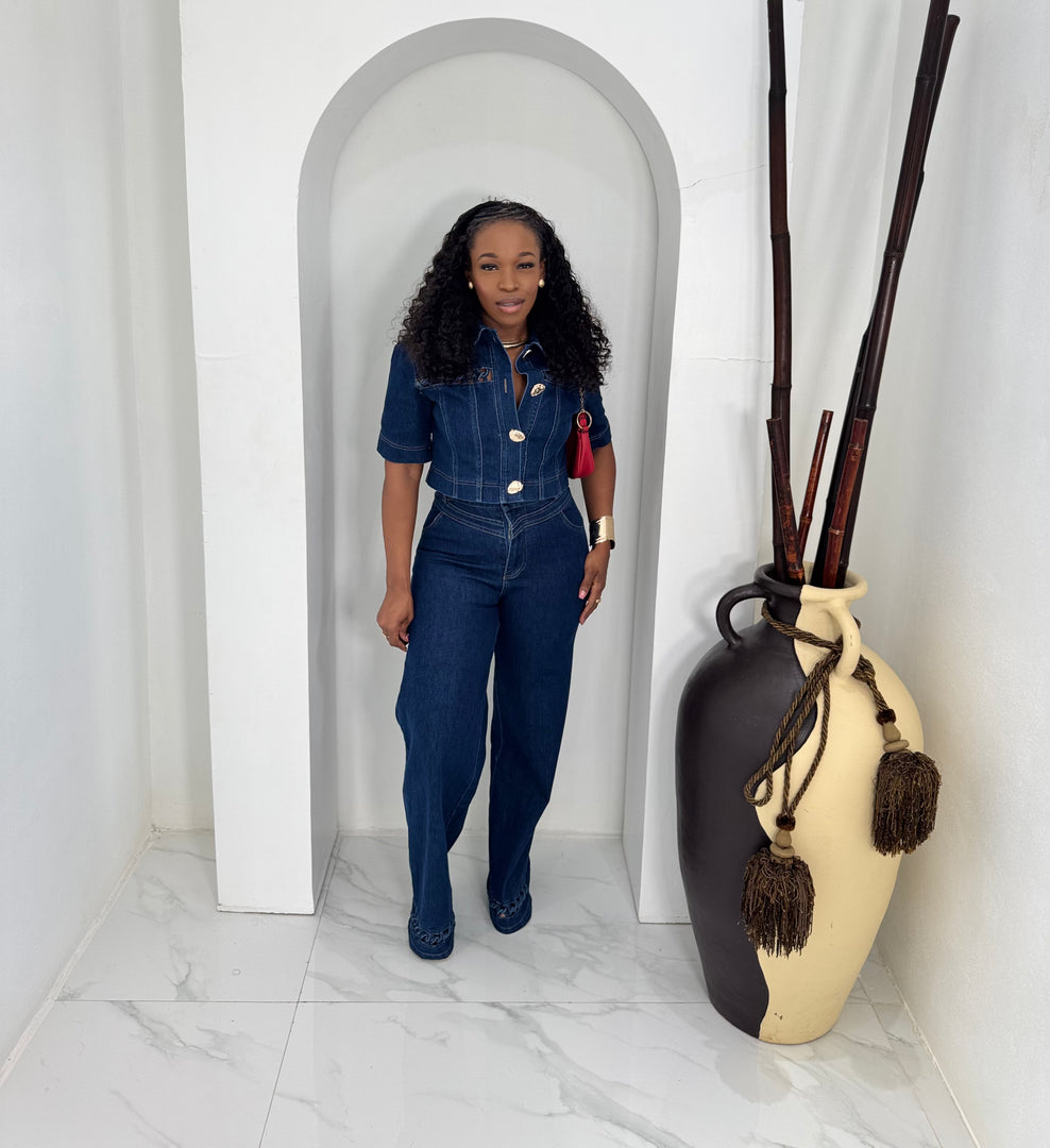 Cote bleu denim pants set