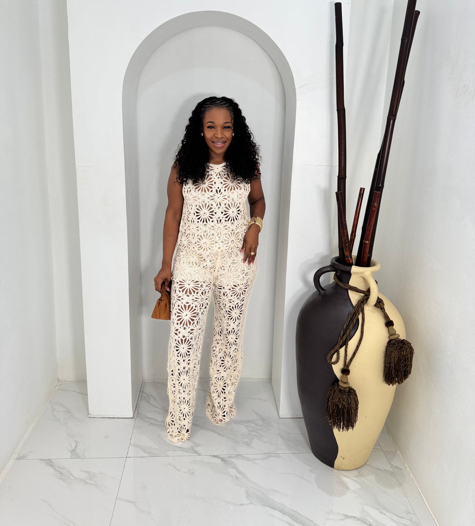 Eclipse Weave Chrochet pants set