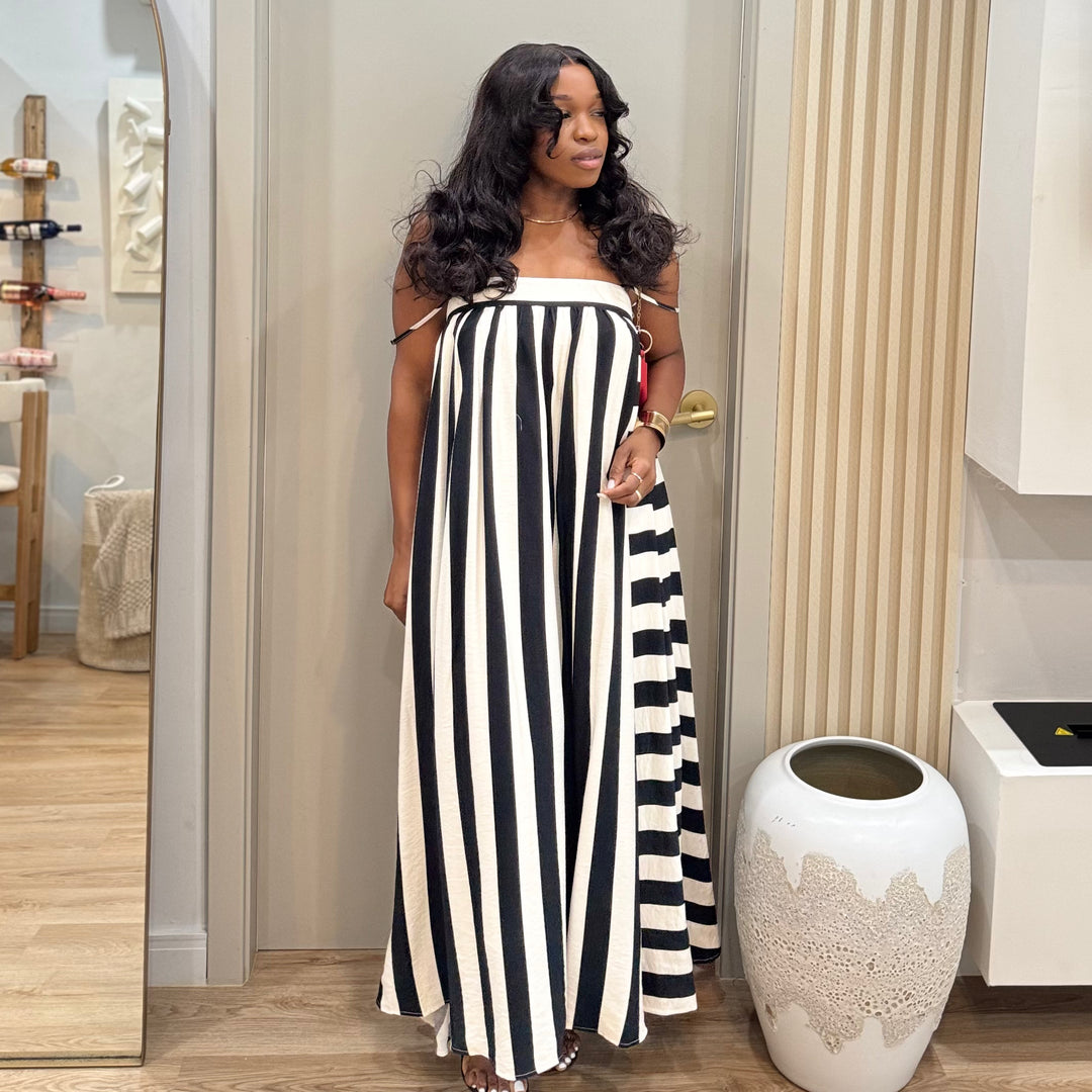 Geneva stripe maxi dress