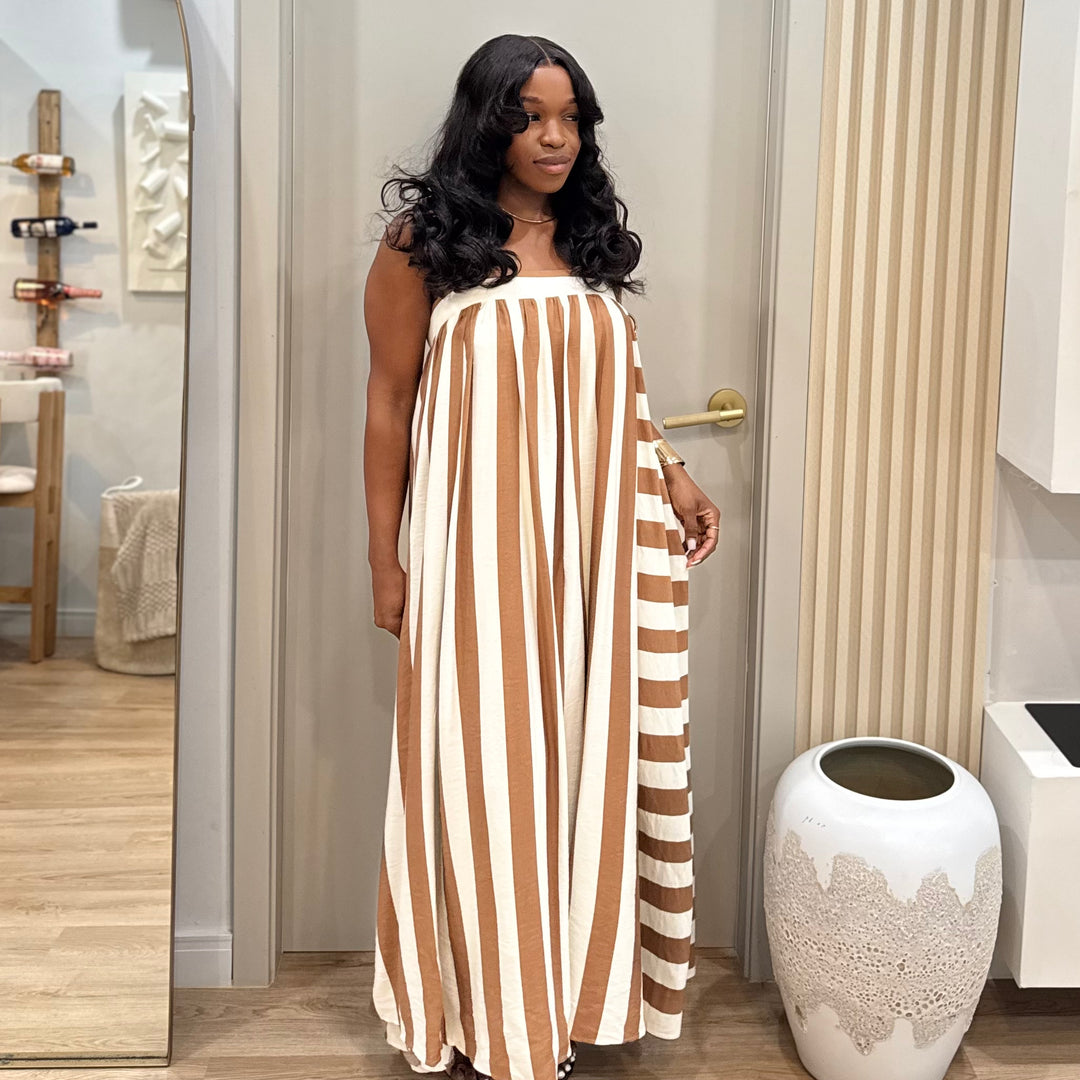 Geneva stripe maxi dress