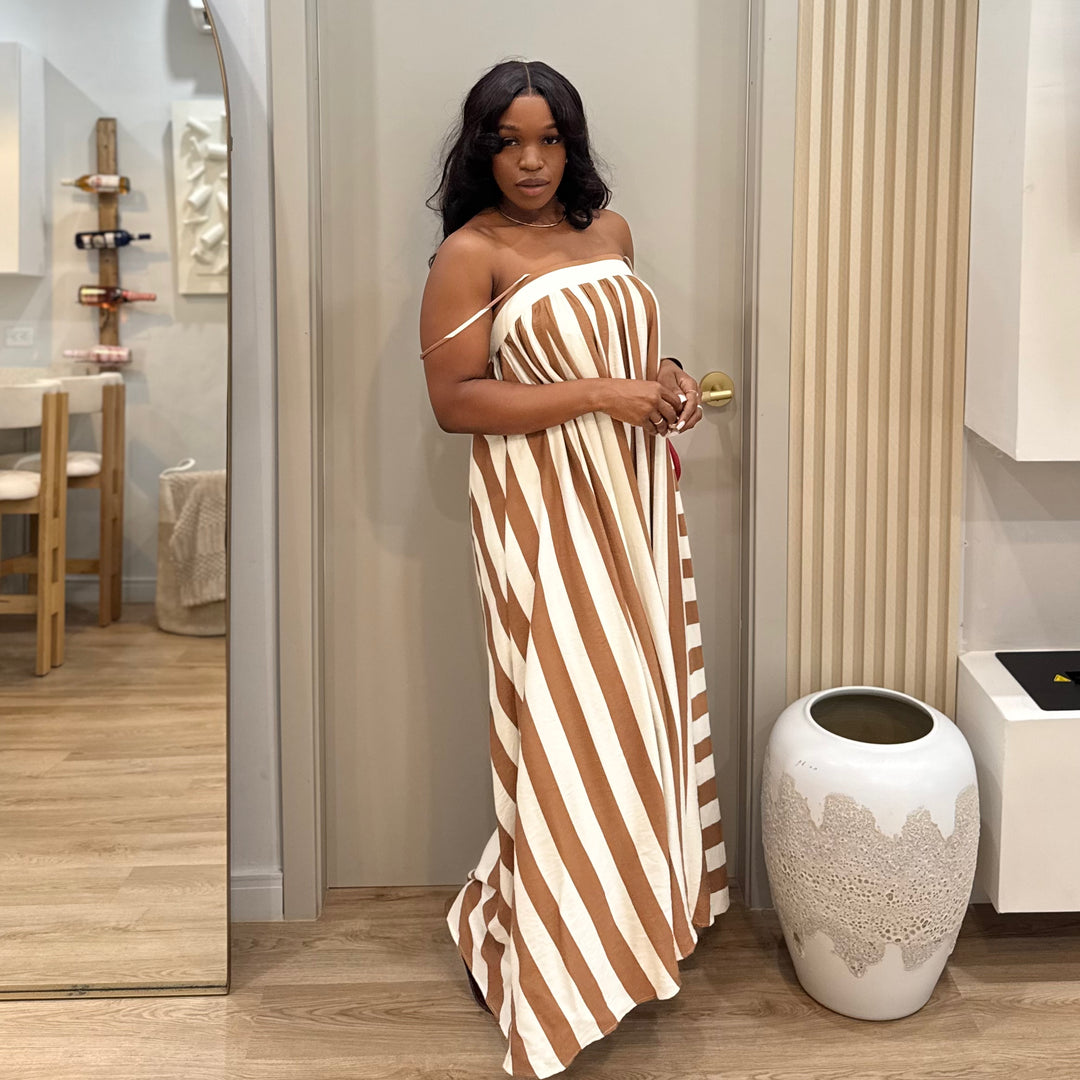Geneva stripe maxi dress