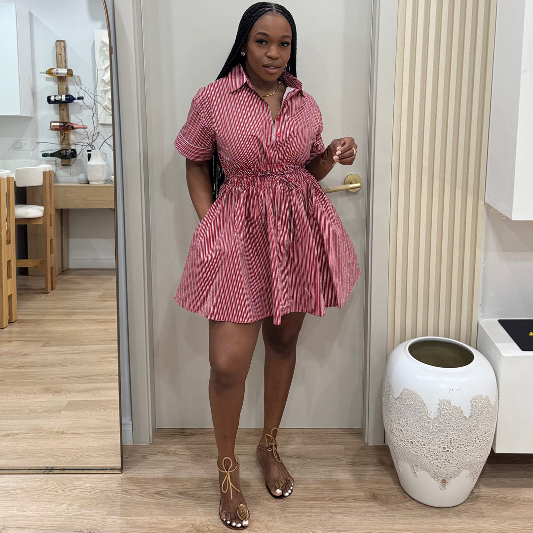Penny stripe babydoll dress