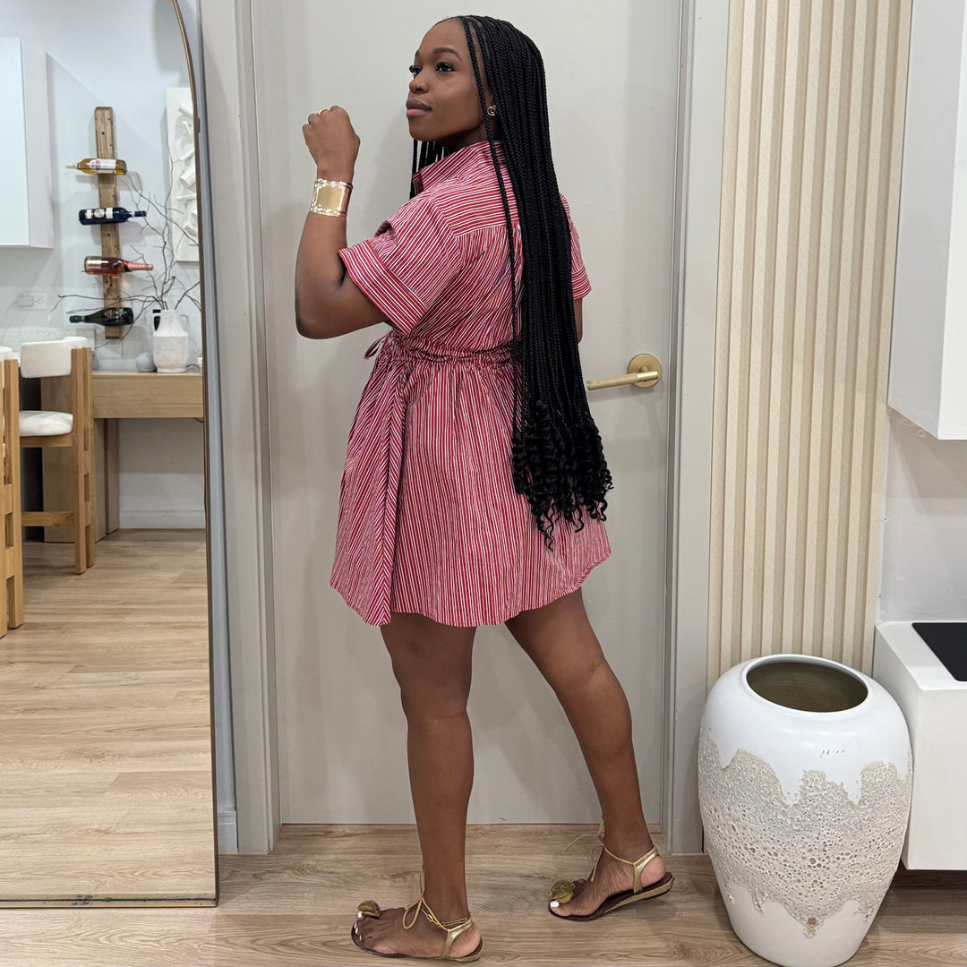 Penny stripe babydoll dress