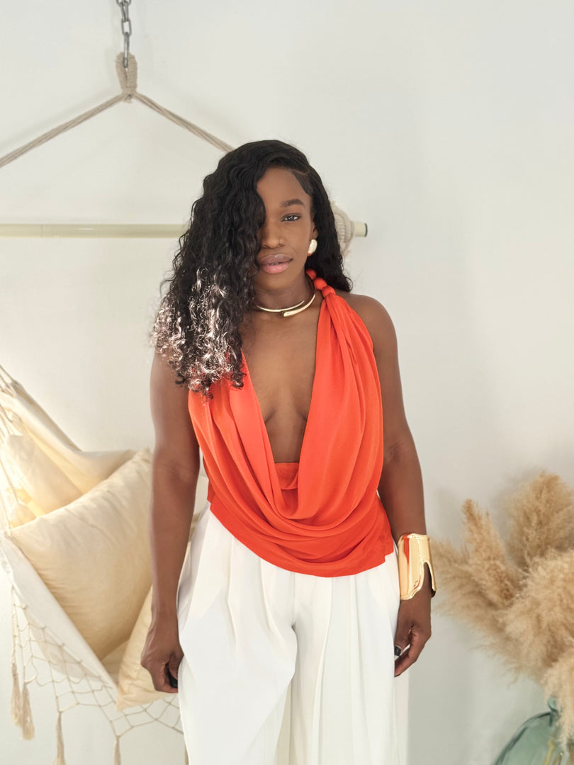 Unhinged deep v top