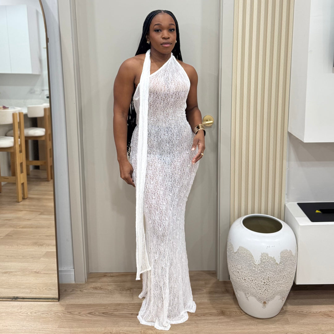 Ocean Residence mesh maxi dress