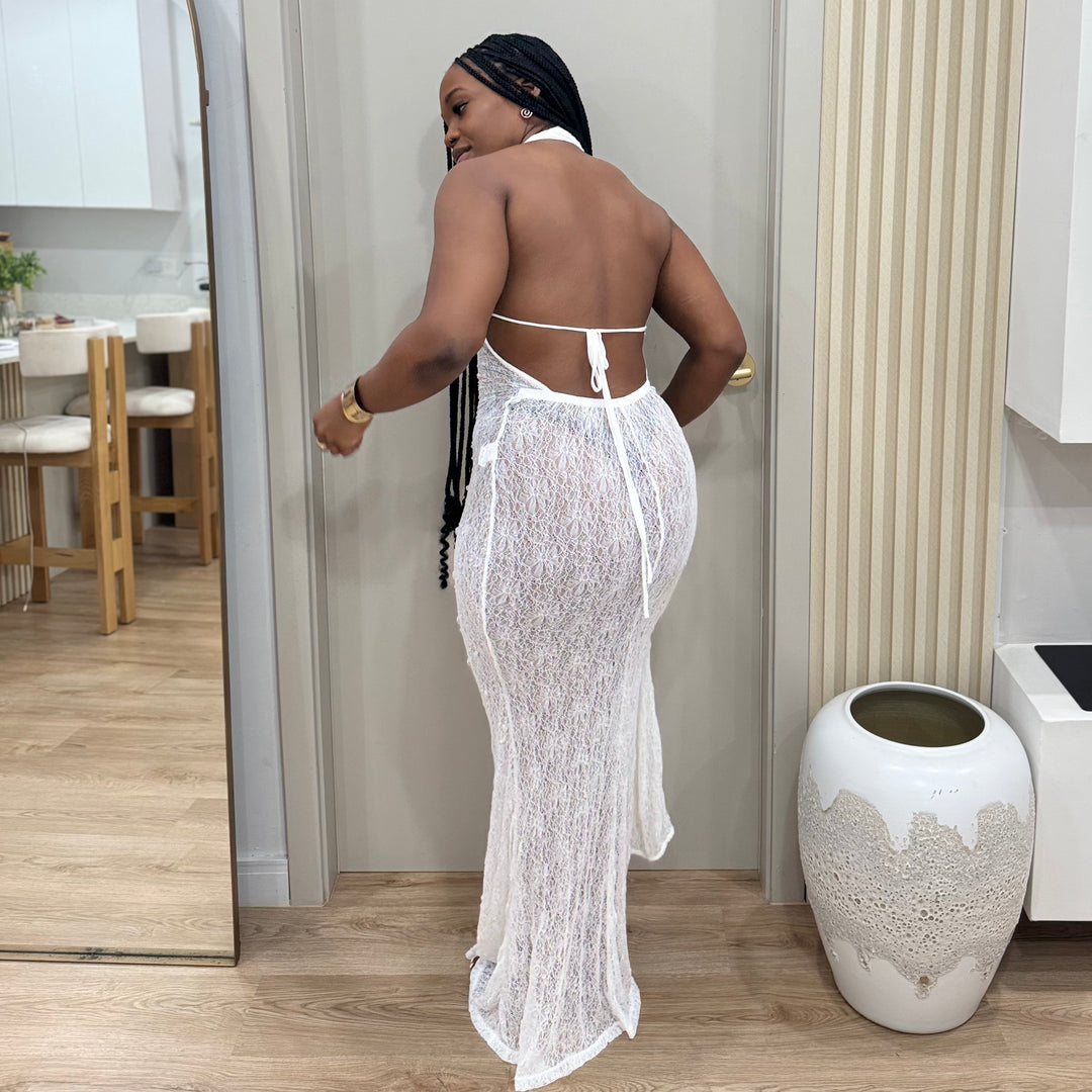 Ocean Residence mesh maxi dress