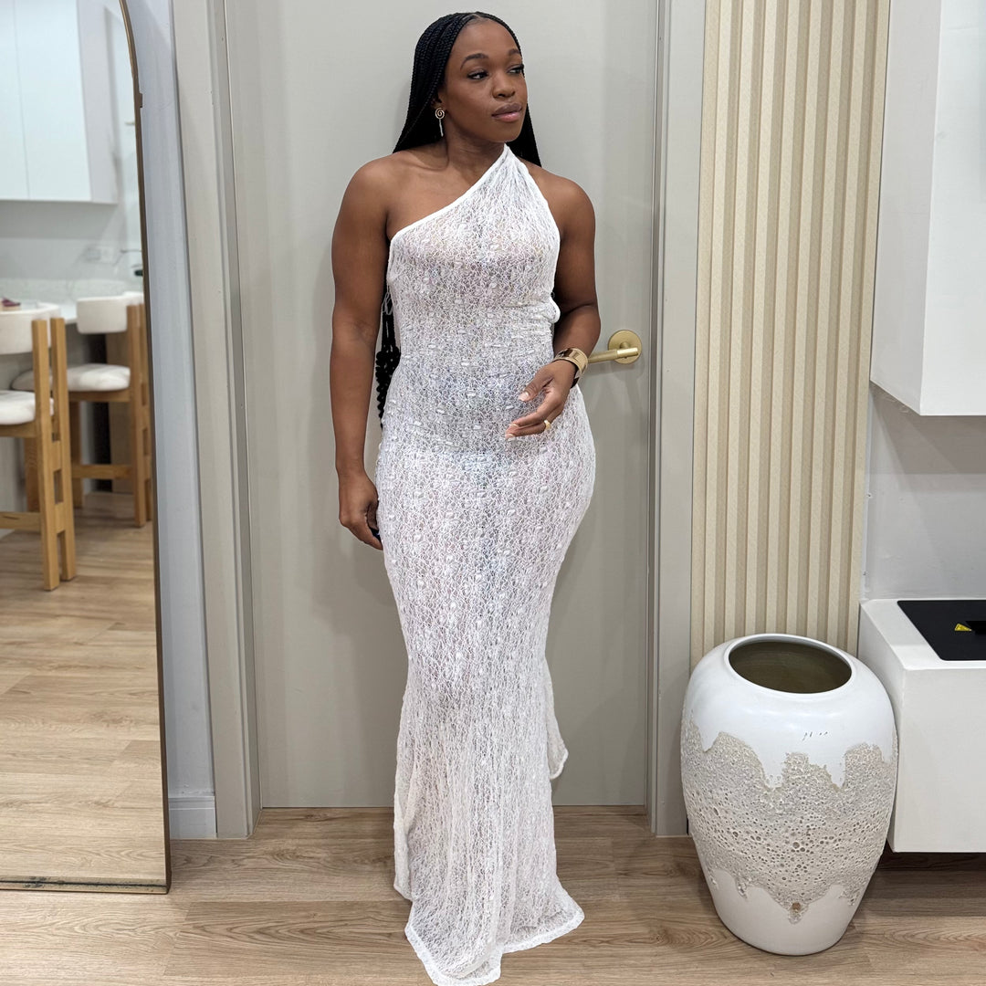 Ocean Residence mesh maxi dress