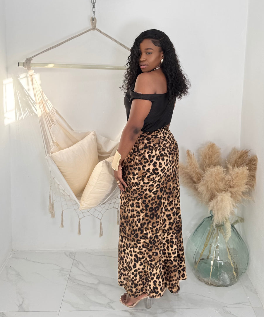 Marise cheetah slip skirt