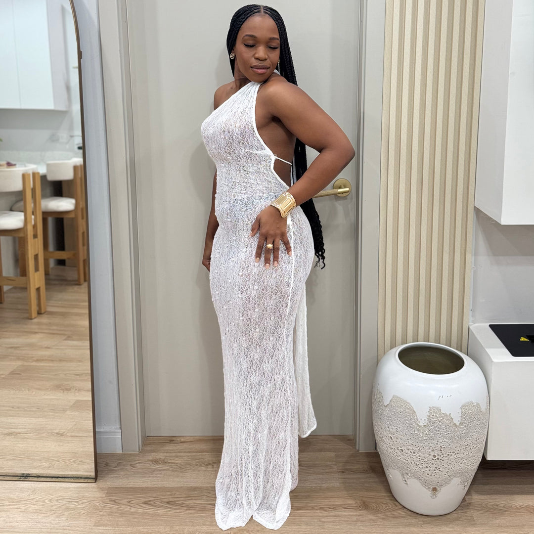 Ocean Residence mesh maxi dress