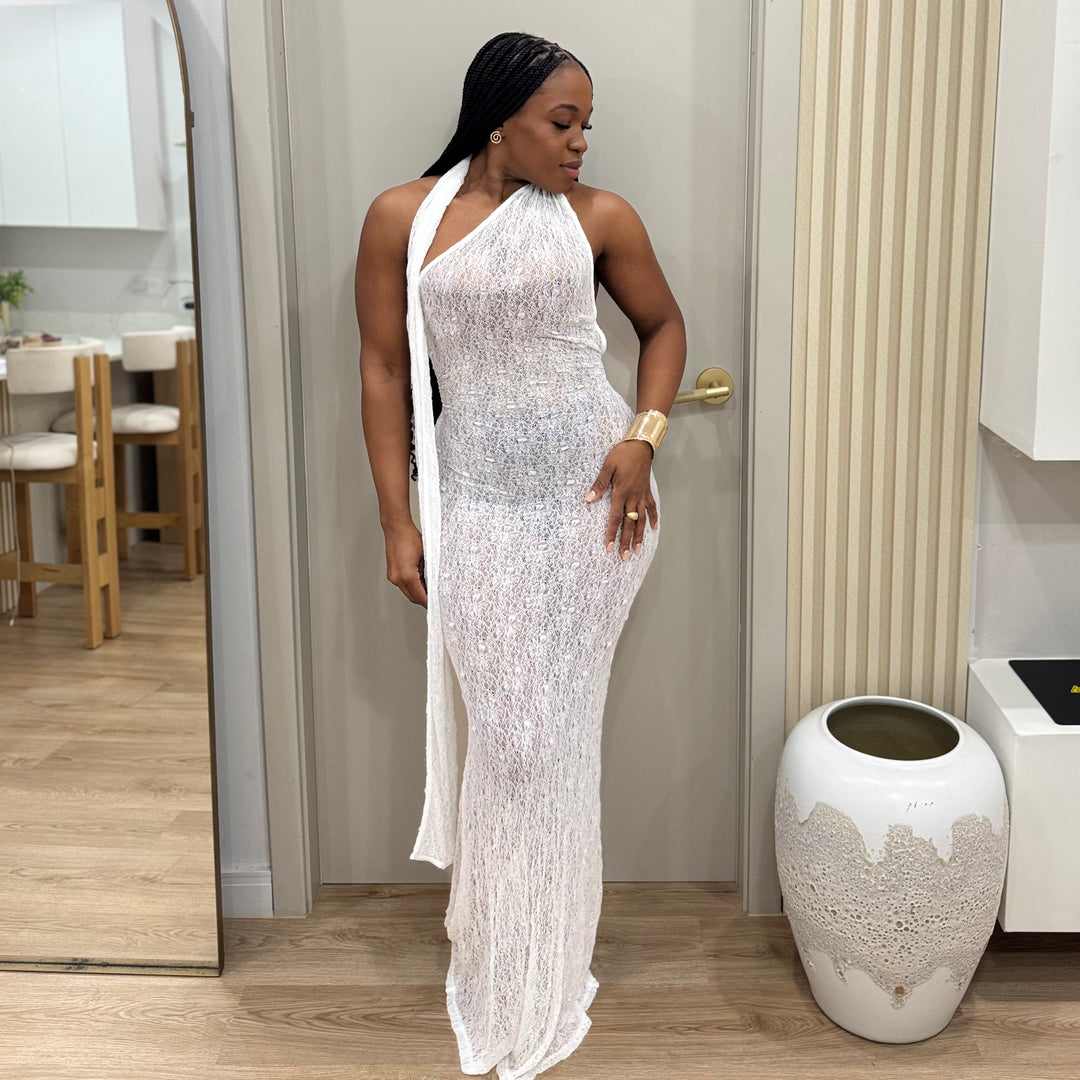 Ocean Residence mesh maxi dress