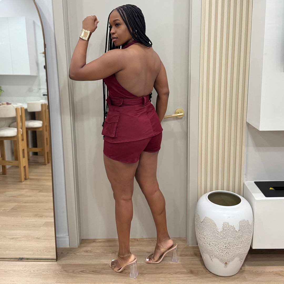 Livia deep plunge  romper
