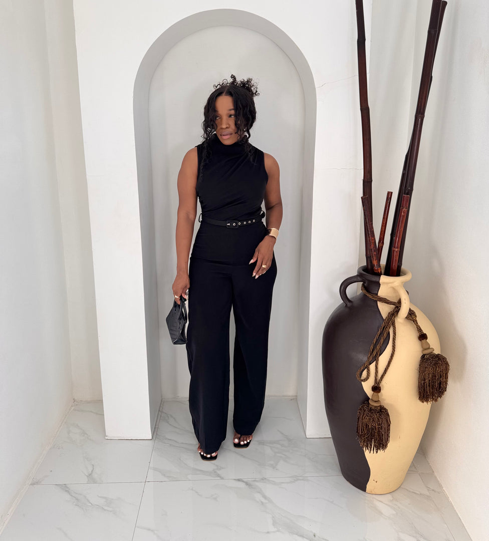 Esmara draped jumpsuit Black