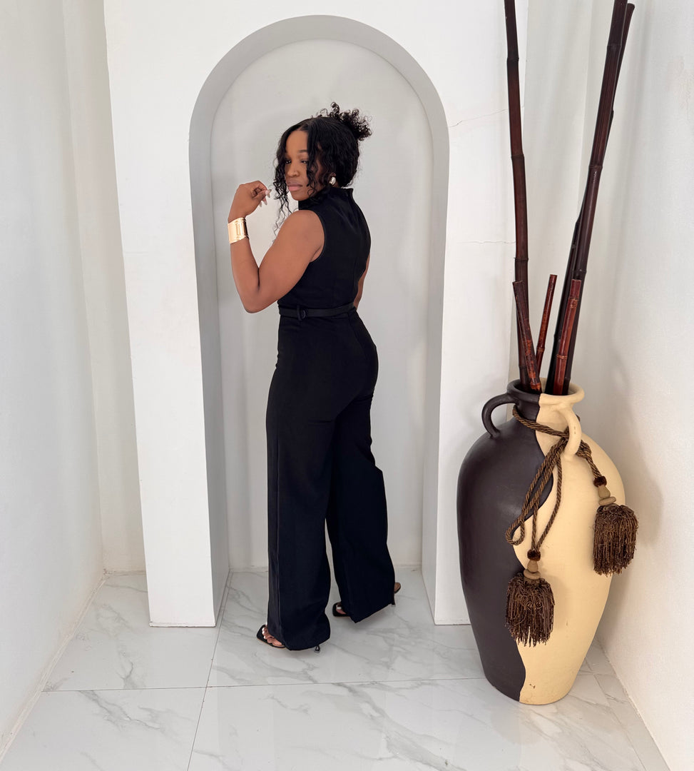 Esmara draped jumpsuit Black