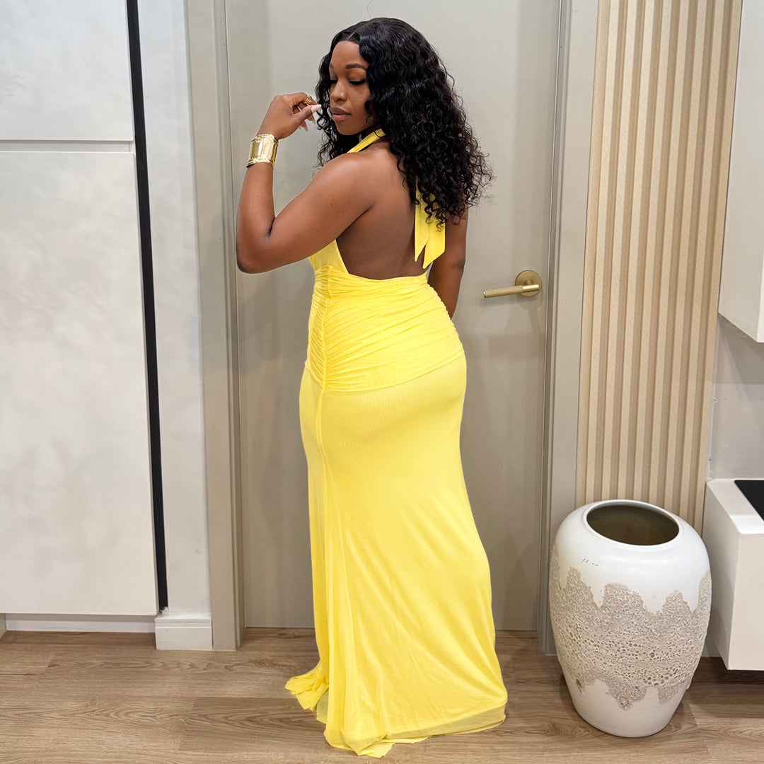 Her Essence  ruched maxi dress