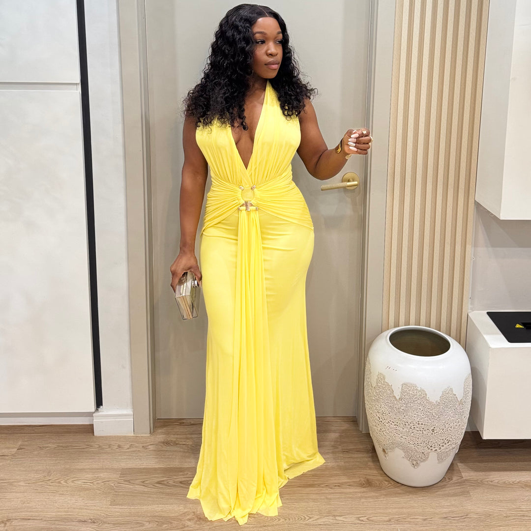 Her Essence  ruched maxi dress