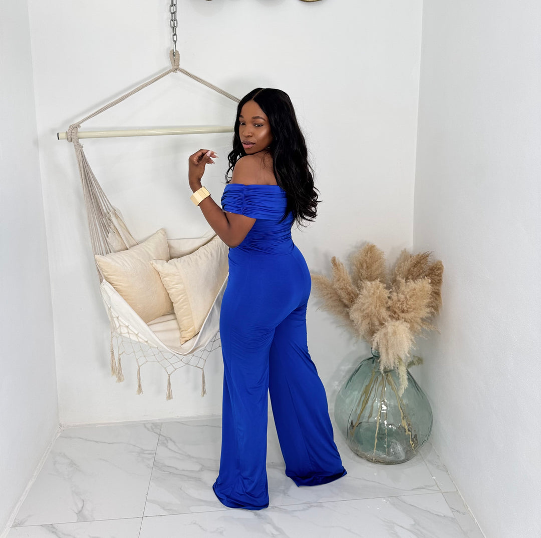 Twisted spirit off shoulder jumpsuit