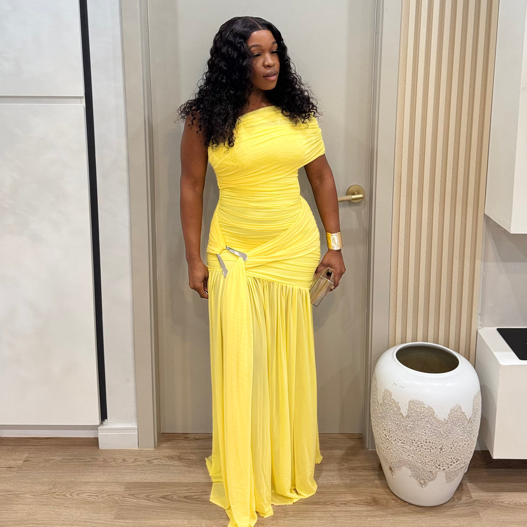 Canary asymmetrical maxi dress