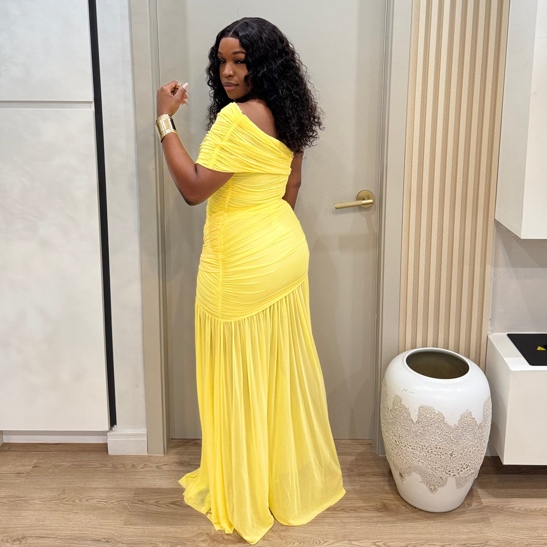 Canary asymmetrical maxi dress