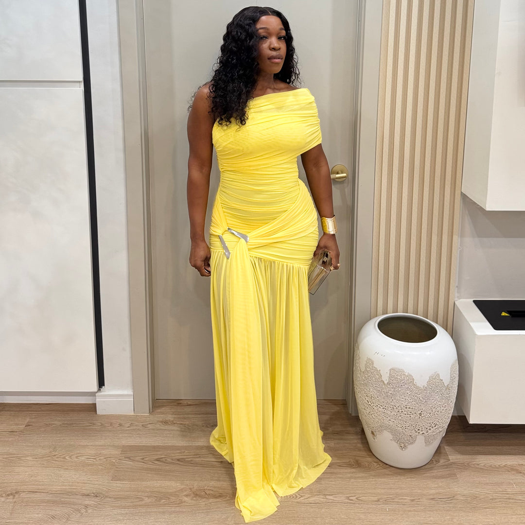 Canary asymmetrical maxi dress
