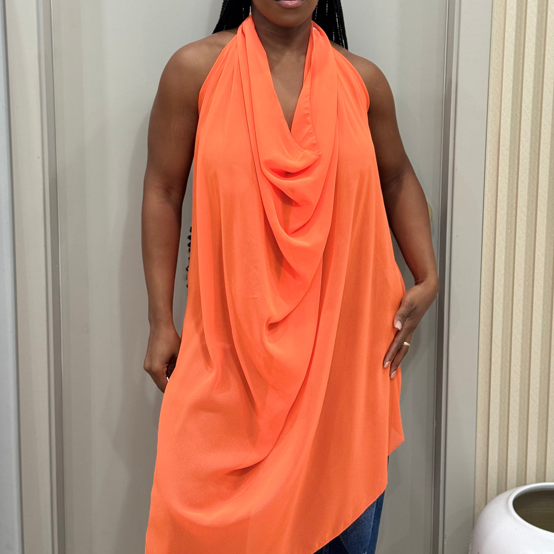 Ms Tangy deep plunge chiffon top