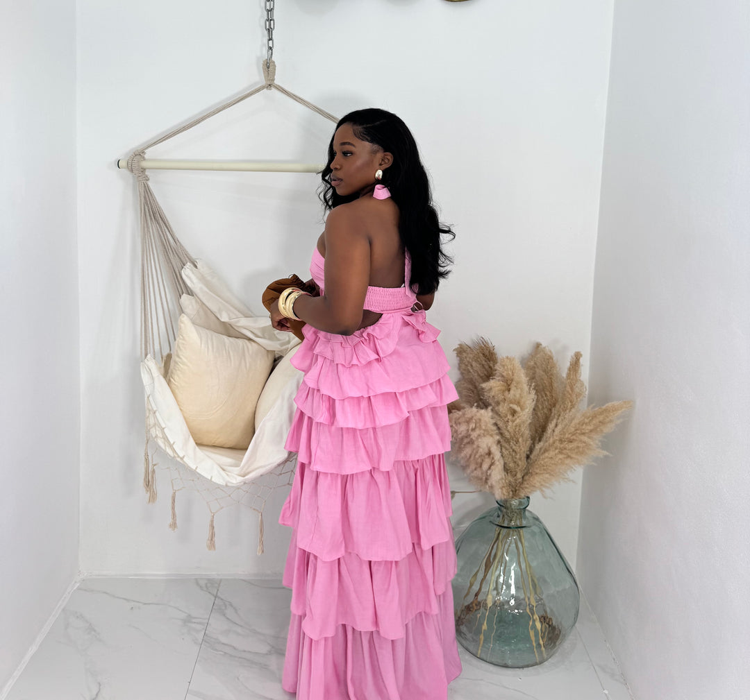 Soft Flutter ruffle maxi dress