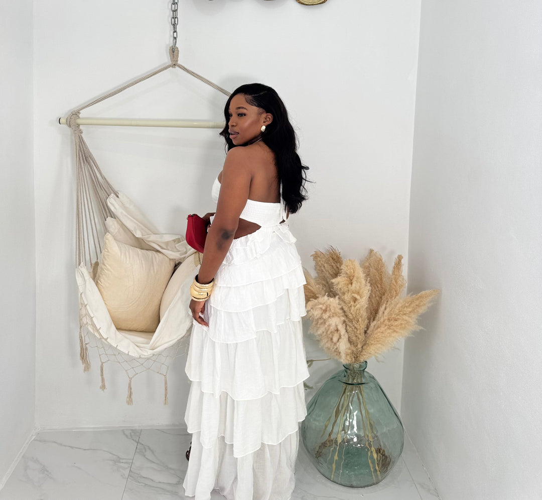 Soft Flutter ruffle maxi dress