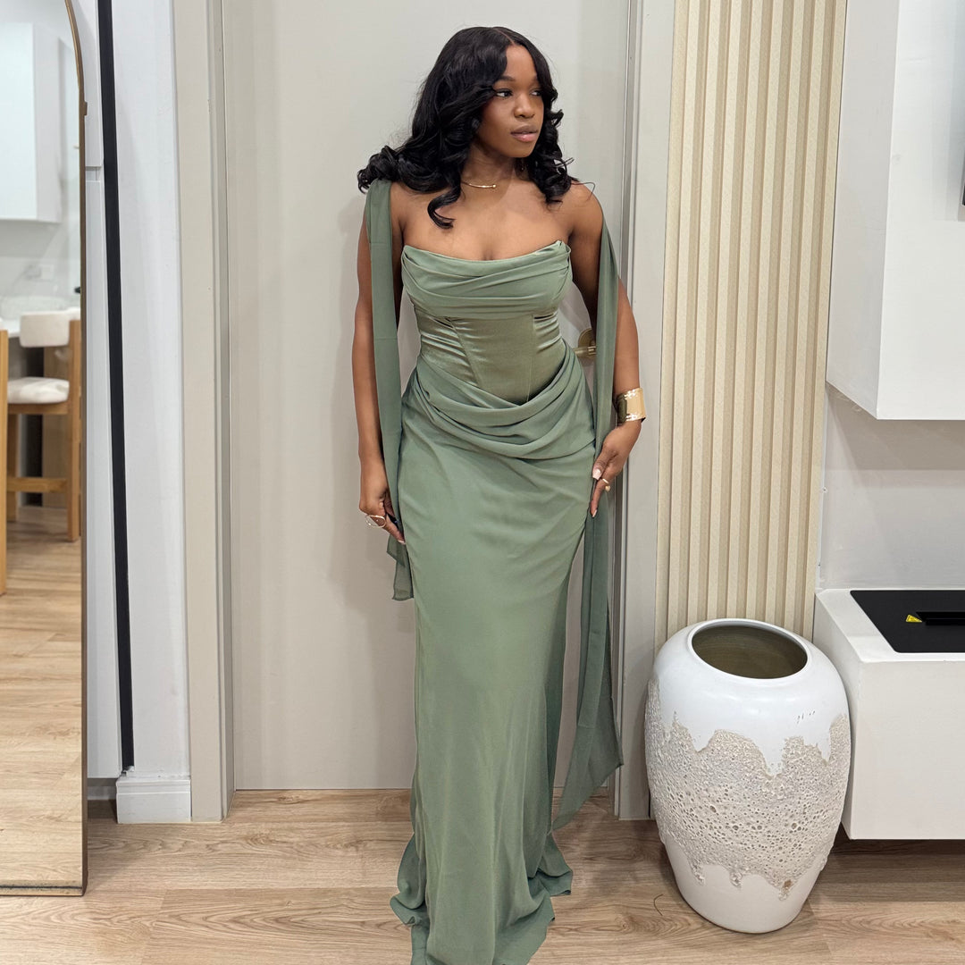 The Duchess corset maxi dress