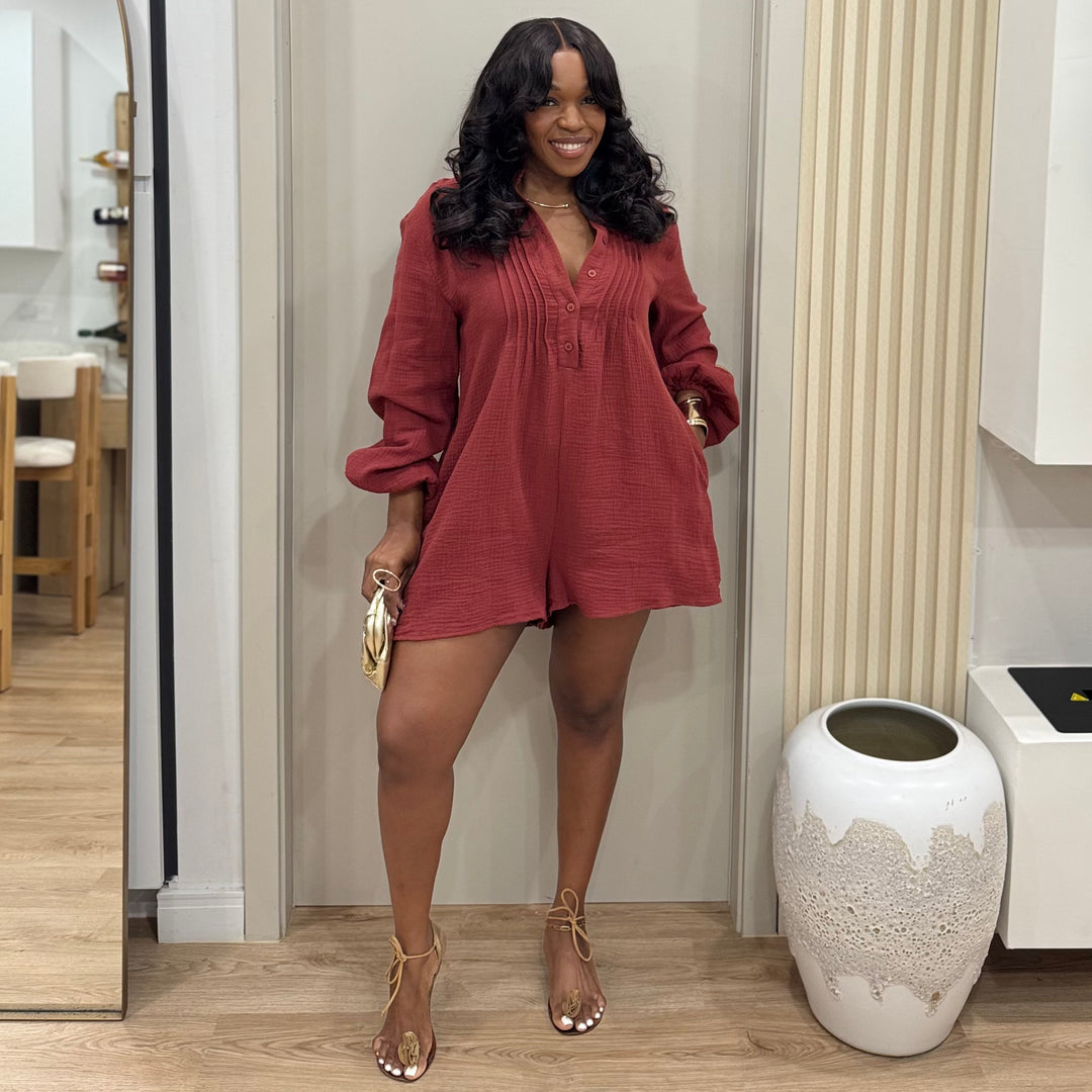 Sunday Social woven romper