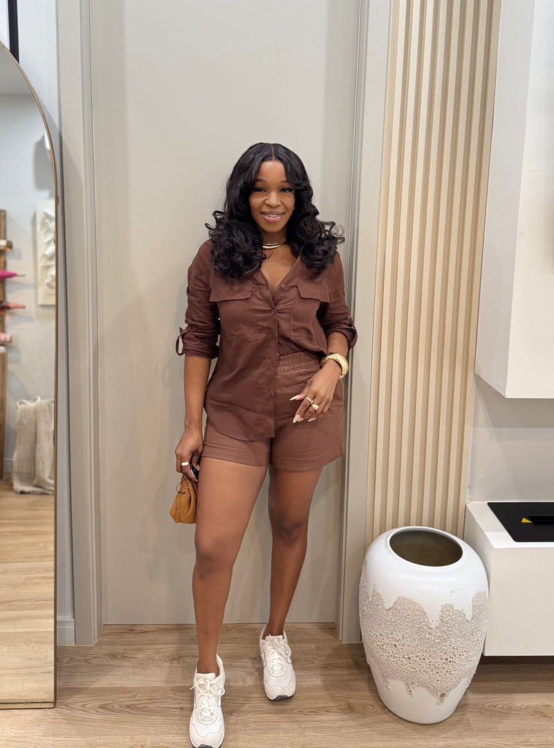 Light Motion linen shorts set