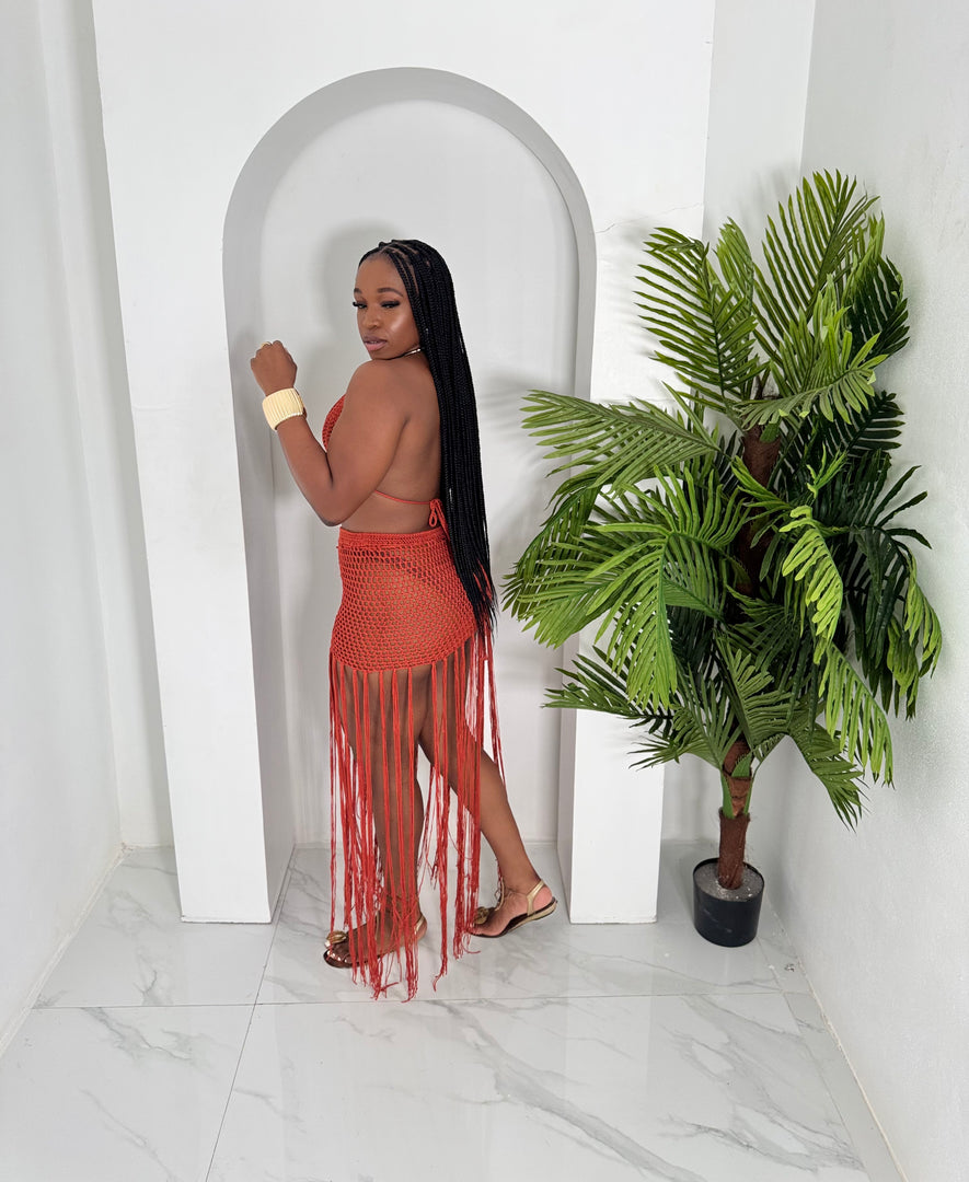 Foreign Ting crochet skirt set