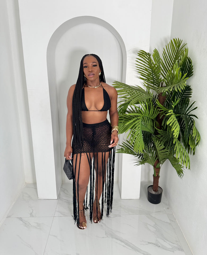 Foreign Ting crochet skirt set