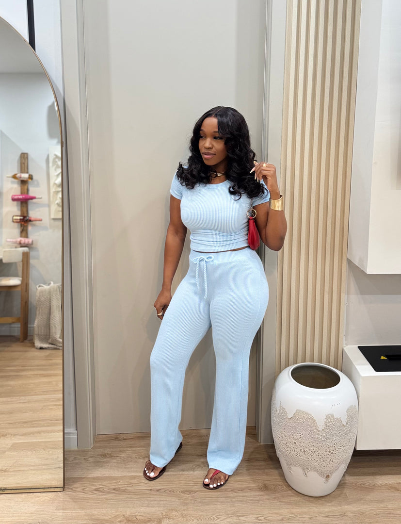 Tiana ribbed pants set