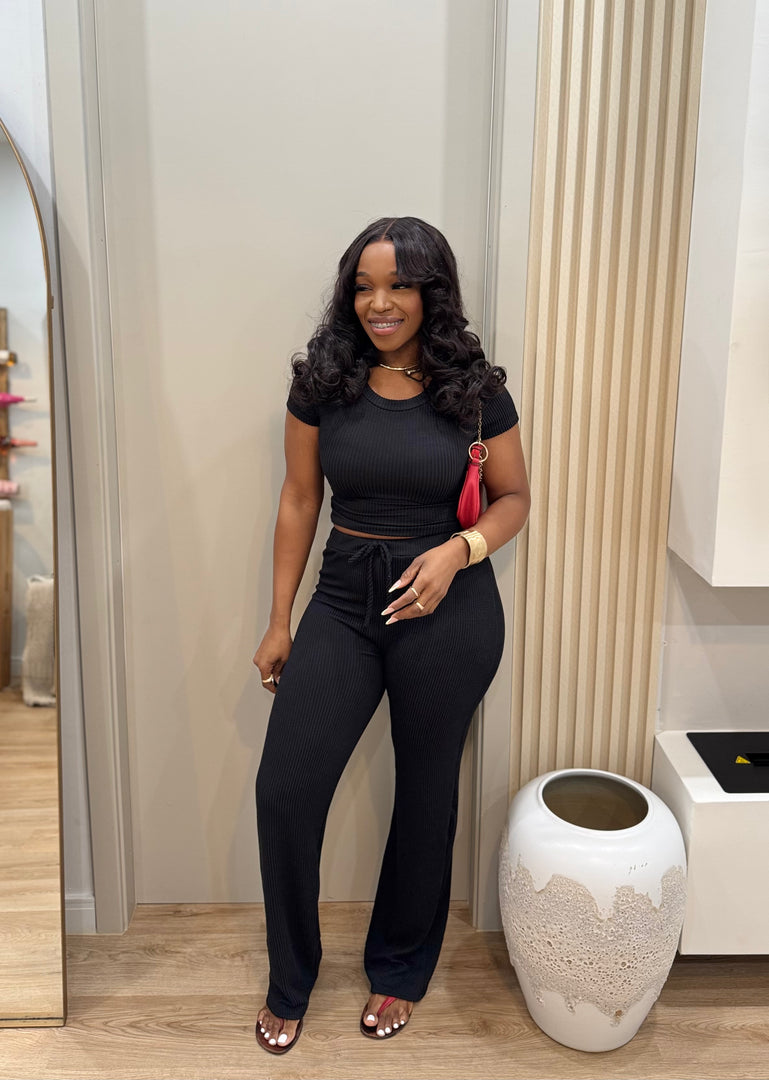 Tiana ribbed pants set